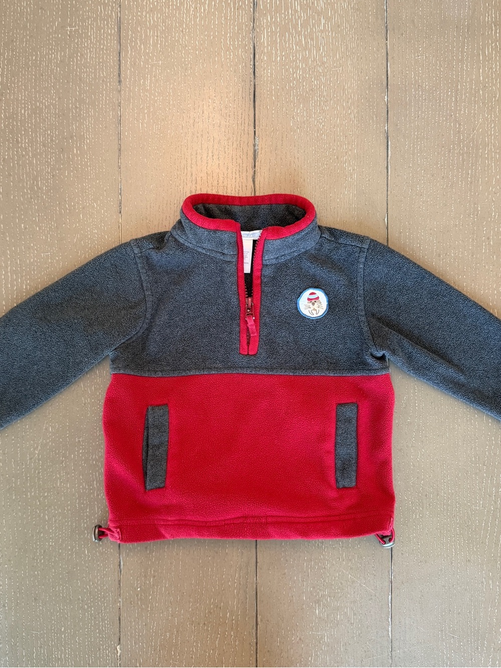 Janie and Jack Baby Boys’ Gray Quarter-Zip Fleece Pullover Sweater • Size 12-18M